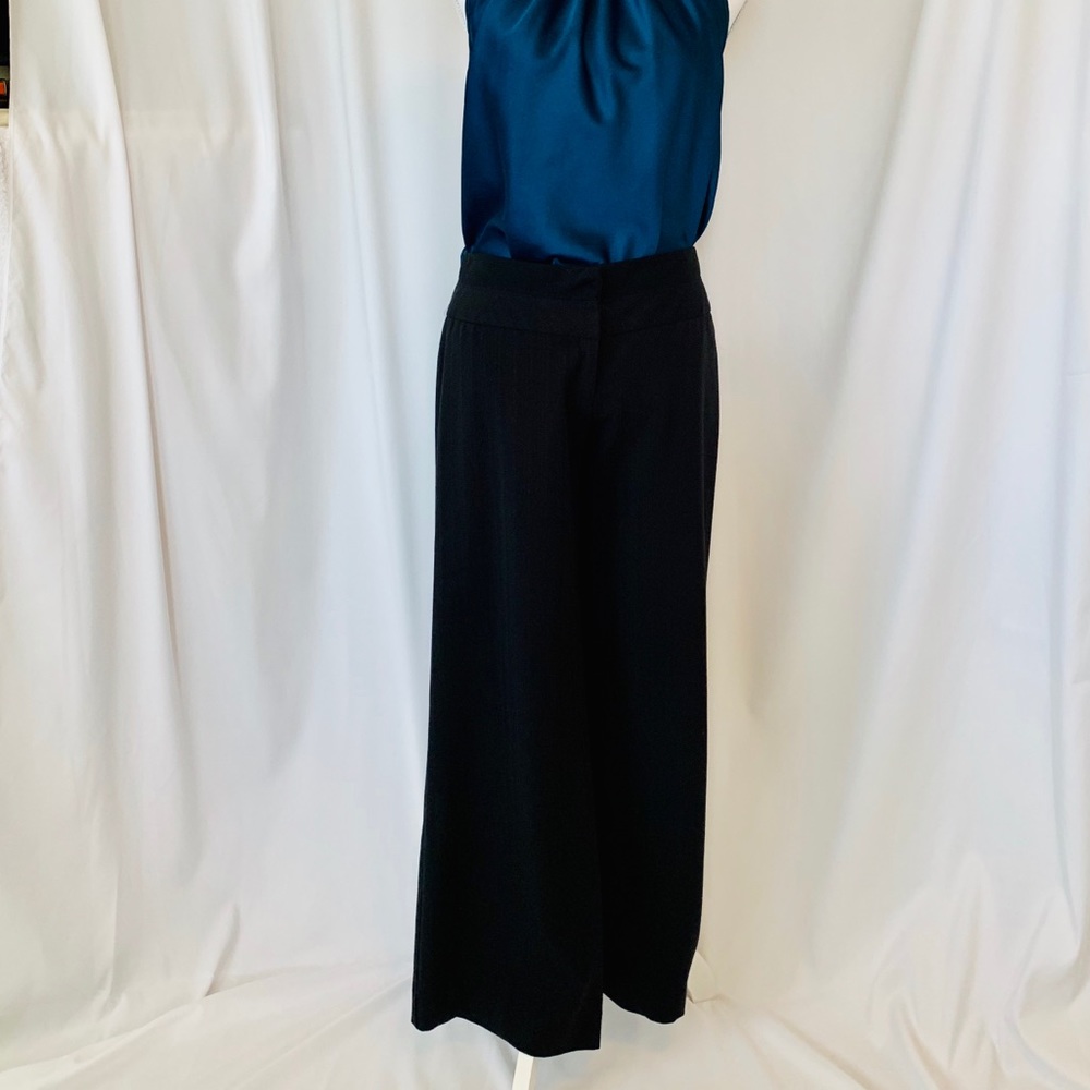 Arden B. Black on Black Pinstriped Wide Leg Pant